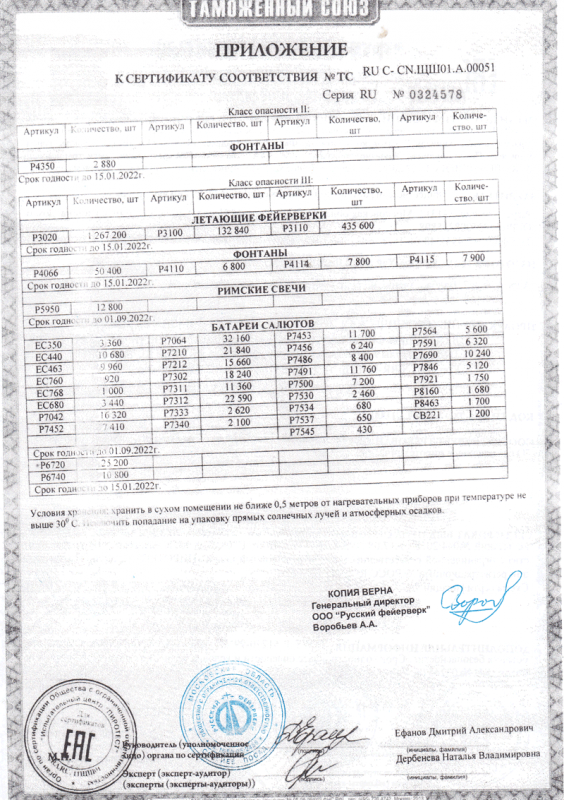 Сертификат соответствия № 0324578  - Махачкала | mahachkala.salutsklad.ru 