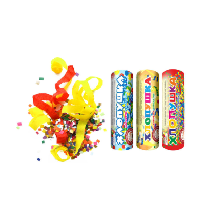 Набор ( 3конф.+3серп.) Набор хлопушек купить в Махачкале | mahachkala.salutsklad.ru